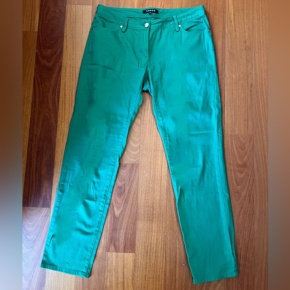Chaus Green Demin Pants